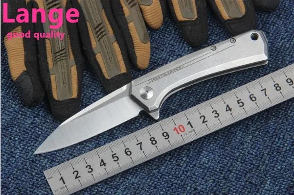 Складной нож Lange D2 ZT0808 Карманный Походный клинок С флиппером и шарикоподшипником