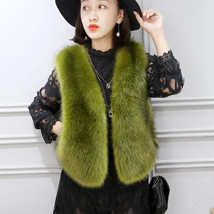 

Free shipping New Faux Fox Fur Slim Vest