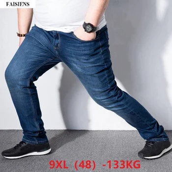 

MFERLIER men jeans pants trousers stretch large size big 6XL 7XL 8XL 9XL autumn classic casual jeans home 44 46 48 Elasticity