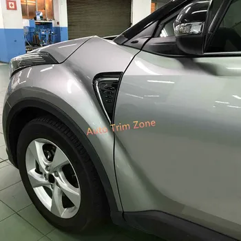 

2PCS ABS Outer Side Front Door Fender Cover Trim For Toyota C-HR CHR 2016-2017