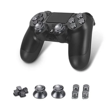 

Thumb Stick Grips Bullet Button For PS4 Contorller Analog Joystick Anction Key Repair Kit For Dualshock4 Metal ABXY Caps D-Pad