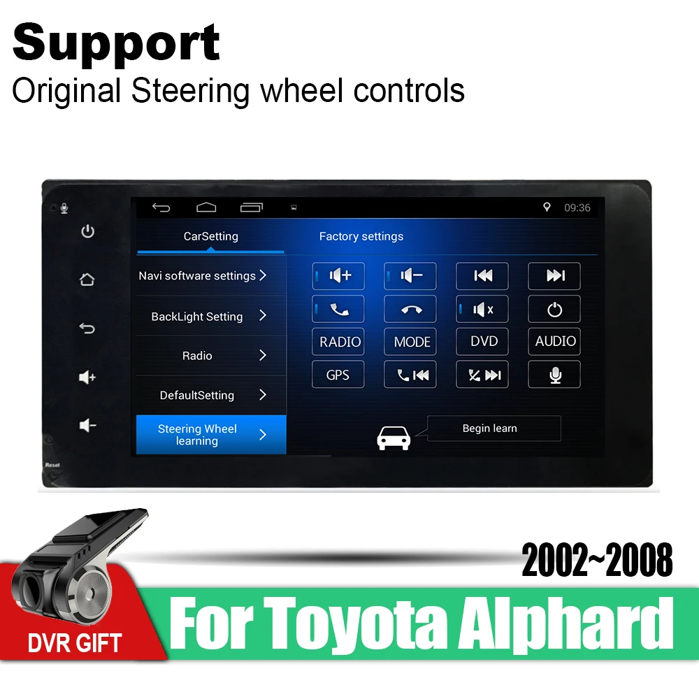 ZaiXi 7 дюймов 2Din Android автомобильный Радио Wifi Авторадио HD 1024*600 Tochscreen gps мультимедийный плеер для Toyota Alphard 2002~ 2008