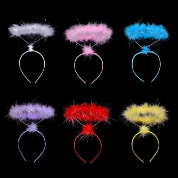

Feather Halo Headband Ring Angel Fairy Head Wear Costume Night Party Holiday Decorations home decor birthday