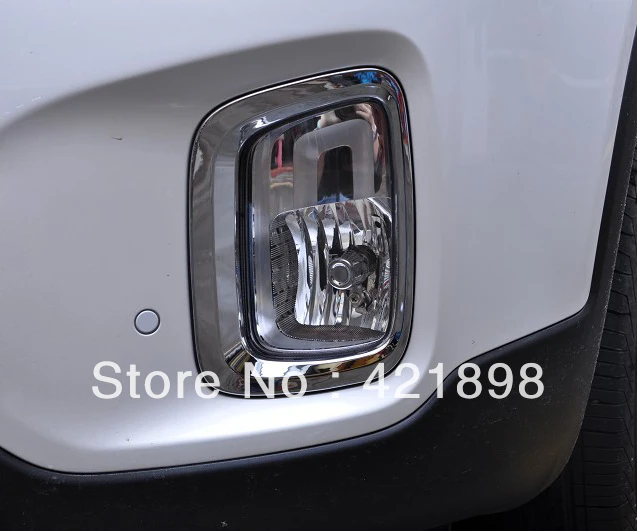 

For Kia Sorento 2013 2014 ABS Chrome Front Fog Light Lamp Cover Trim 2 pcs Car Accessories Stickers W4