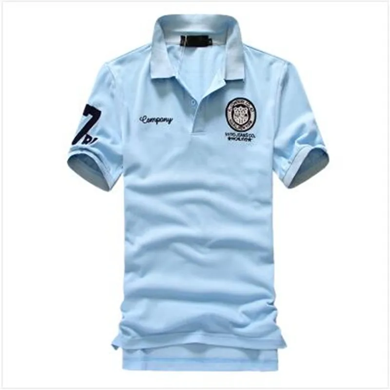 

New 2019 Summer Men's Brand Polo Shirt Men Cotton Short Sleeve Shirt jerseys Plus Size M-5XL