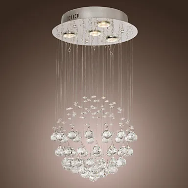 Chandelier Luxury Modern Crystal Bulb Included 4 Lights,GU10, For Kids Room, Bathroom, Living Room,Bulb Included,Free Shipping