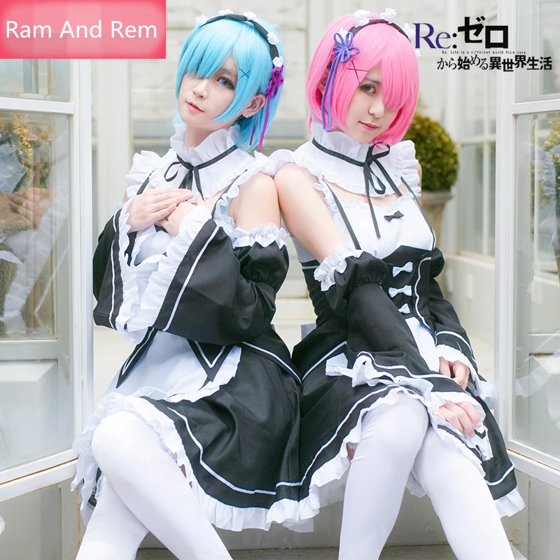 ReLife in a different world from zero Ram And Rem Maid Cosplay Costume