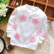 Spring Baby Girls Cardigan Kids Cotton Sweater for Girl Thin Outfits Fashion Print Coat Baby Clothes