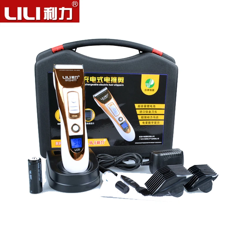 

LILI Rechargeable Electric Haircut Machine Professional LCD Display Hair Clipper Cordless Electric Hair Trimmer RFCD-9777