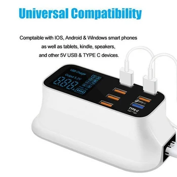 

8 Port USB QC 3.0 Power Adapter Quick Charger Stand with LED Display for iPhone Android Smart Phone