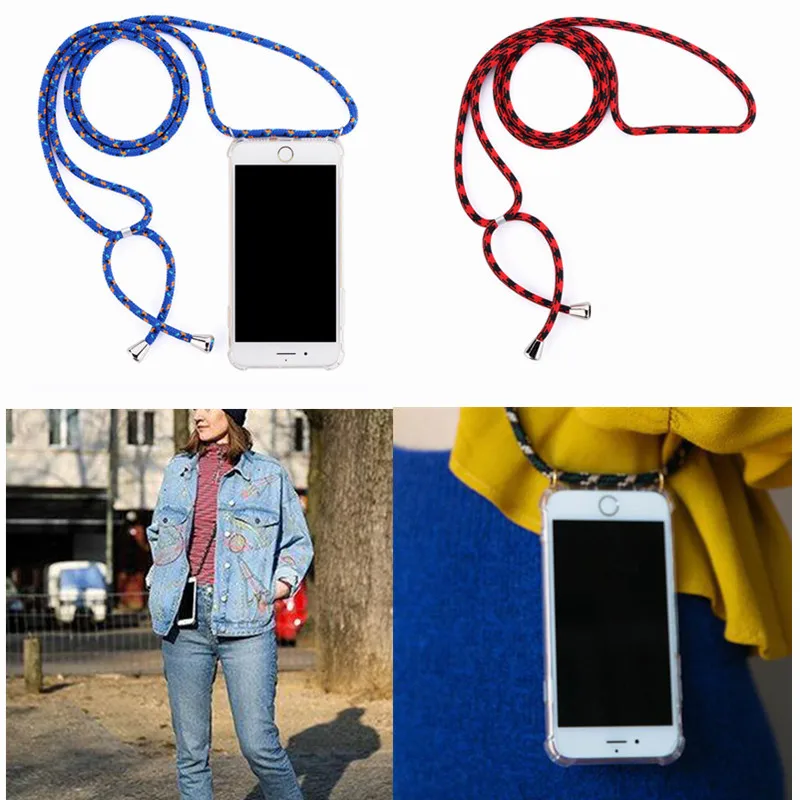 

20pcs Crossbody Necklace Cord Case Rope Protective Phone Case for iPhone 6 7 Plus 8 Plus 5 5S SE XR XS MAX X XS dropshipping