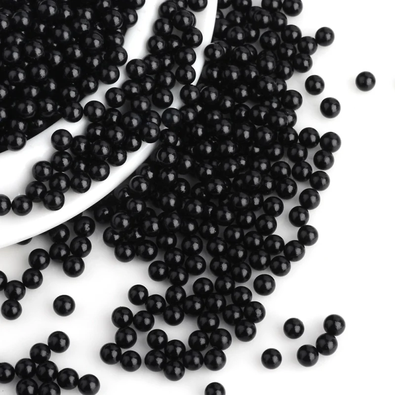 

Pandahall Approx 1000-10000pcs/Bag 4mm Black Round Imitation Pearl Acrylic No Hole Beads for DIY Jewelry Accessories Decoration