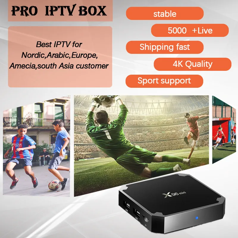 Скандинавский швейный норвежский IP tv Pro IP tv + X96Mini Android tv Box Amlogic S905W четырехъядерный 1G/8G 2G/16G WiFi 4 K медиаплеер телеприставка