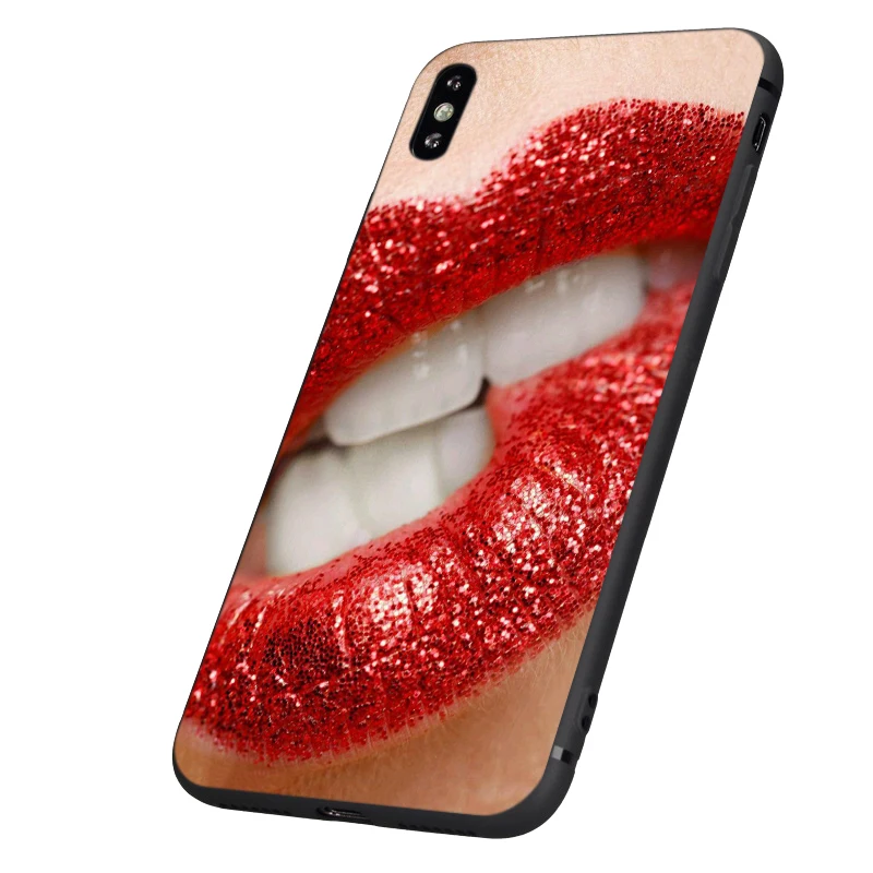 Черный чехол из ТПУ для iphone 5 5s se 6 6s 7 8 plus x 10 силиконовый XR XS 11 pro MAX с красными