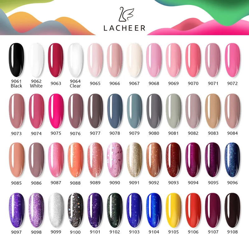  Lacheer 10ML Gel Nail Polish Soak Off Nail Art Led Nail Gel Varnish Semi Permanent UV Nail Polish L