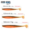 FISH KING 9/12/16cm Smell Silicone Bait Soft Fishing Lure 4-5pcs Worm Artificial Wobblers T Tail Jigging Fishing Bait Bass Pike ► Photo 3/6