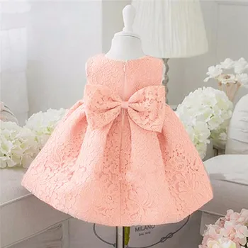 Beautiful Baby Girl Dresses with Cap Super Back Bow 3