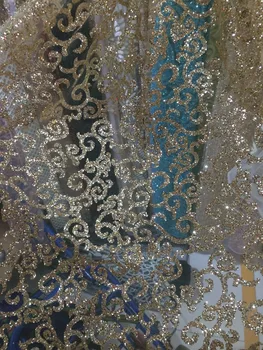 

Newest 6 color option! african sequin FABRIC french net lace fabric for party dress