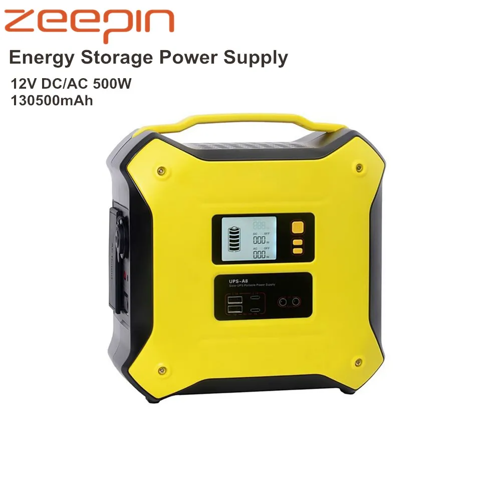 

130500mAh 12V/500A 500W Energy Storage Power Supply UPS Solar USB Charging Power Bank For Cars Mobile Phone Refridgerator Leptop