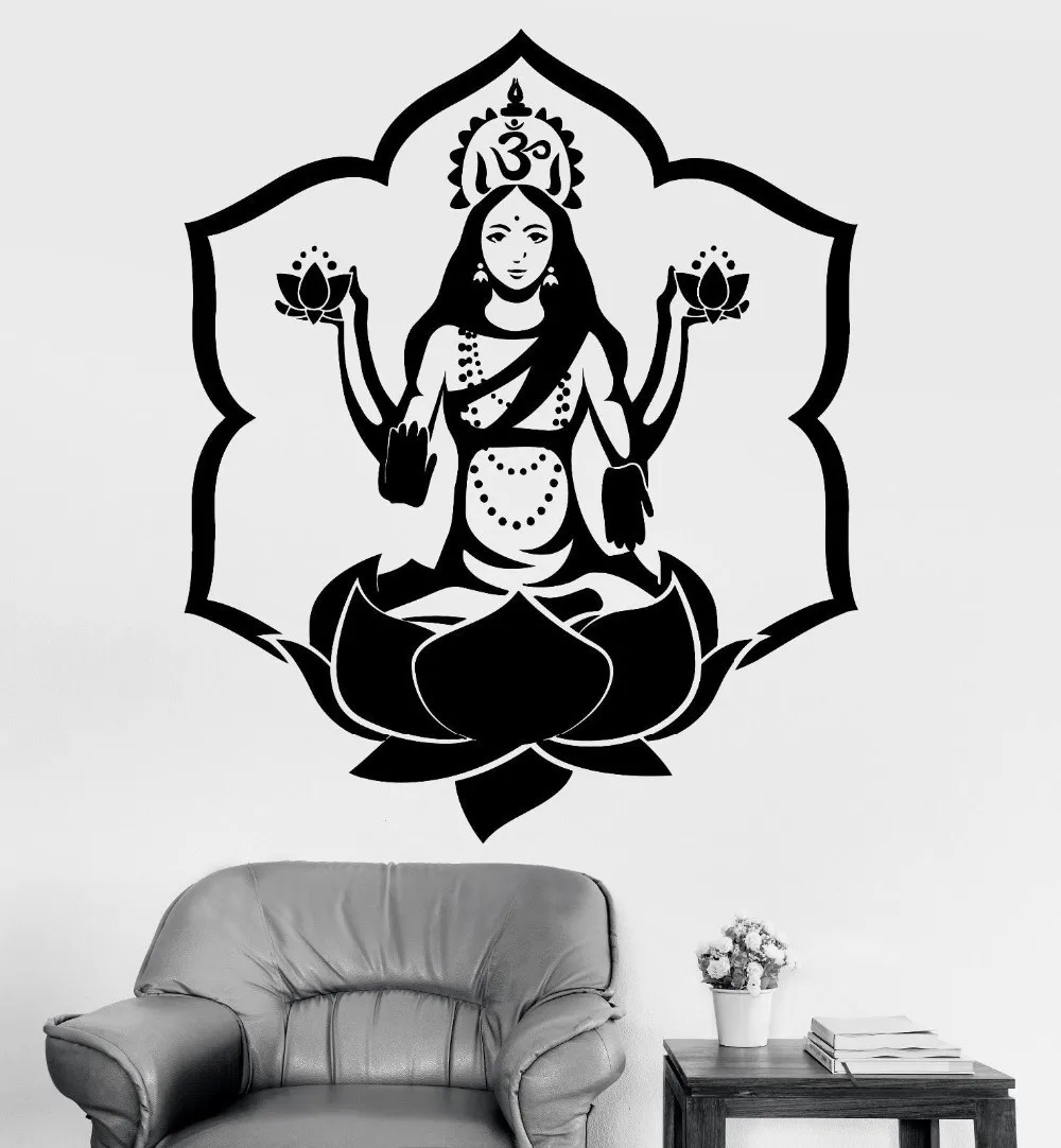 

Free Shipping Wall Sticke Ganesh Buddhism Indian Namaste Buddha Om Yoga God For Home Decor