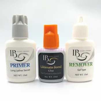 

Free Shipping IB 10ml Ultimate bond Glue primer remover lash set for Eyelash Extensions fast dry long holding time Korea glue