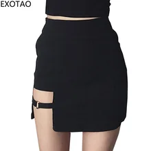 Сексуальные шпионские женские юбки Мини Асимметричные черные женские юбки с высокой талией Jupe дизайнерские женские вечерние юбки