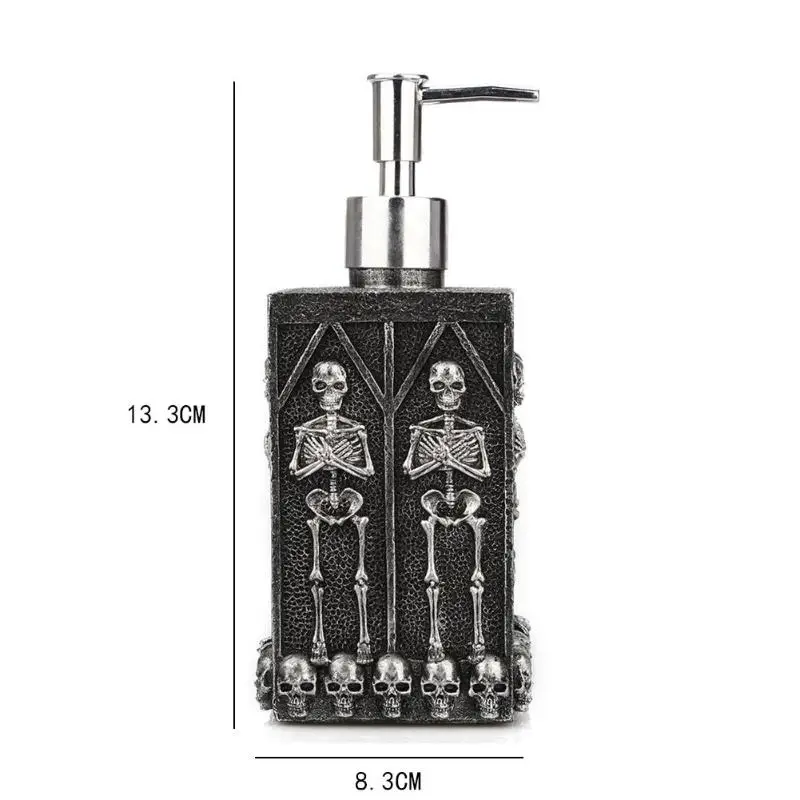 Стиль 460 мл большой ёмкость смолы череп ручная бутылка для антисептика дозатор мыла и шампуня лосьон гель для душа насосный дозатор для пены бутылочки