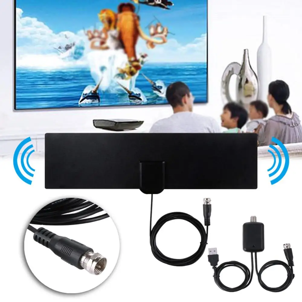 Комнатная цифровая ТВ антенна усилитель сигнала HD TV DVB T ATSC D для 80 миль 1080P