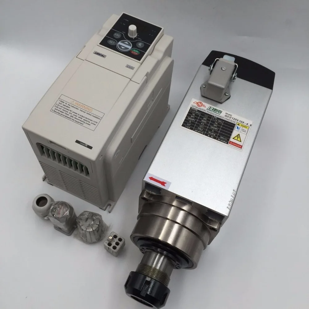 4.5KW ER32 с воздушным охлаждением AC220V CNC мотор шпинделя 18000 об/мин + 5.5KW 220V Драйвер vfd