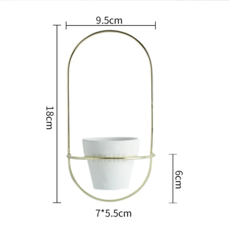 Скандинавском стиле грубая гончарная керамика Золотая железная ваза настенная вешалка цветочный горшок для дома Свадебные украшения, аксессуары для цветочных растений - Цвет: Gold A