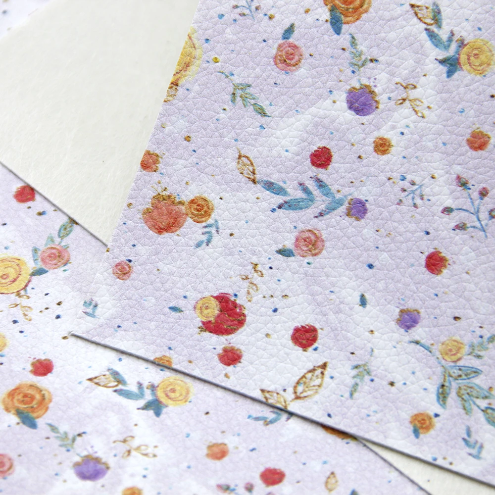 

20*34cm Flowers Series / Animal / Plaid Printed Synthetic Leather Fabric,DIY handmade materials for pencil case bag,1Yc6154
