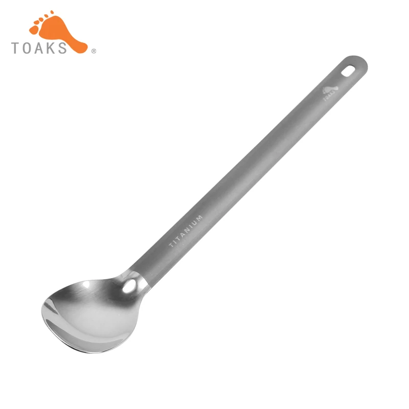 

TOAKS Long Spoon Titanium Spoon 215mm Coffee Spoon Ultralight Camping Titanium Spoon With Long Handle For Outdoor SLV-11