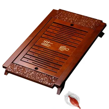 

Solid wood tea tray kung fu tea set home Accessories tea table medium num drawer type tea sea simple water storage drainage tra
