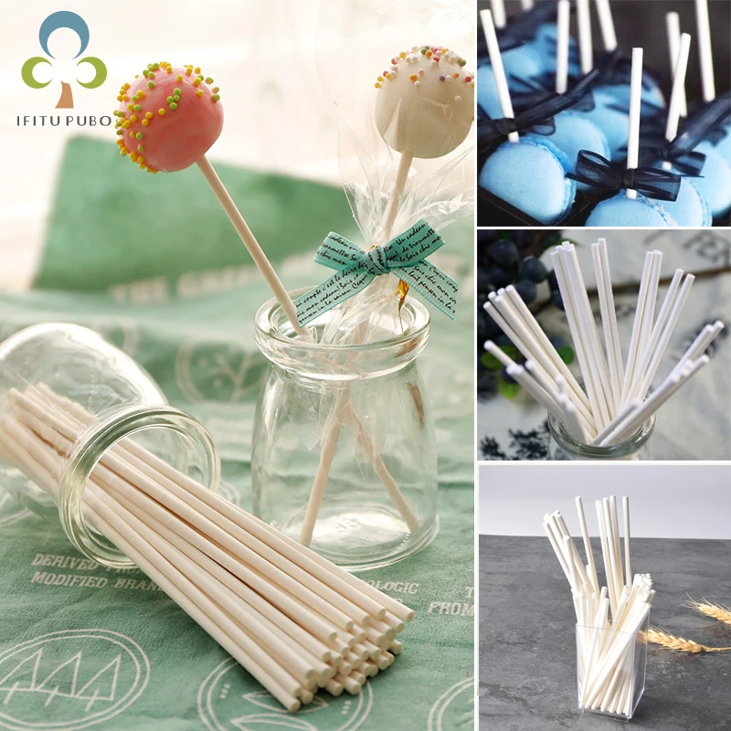 

Multiple Sizes Food-Grade Paper Lollipop Stick Cake Pop Sticks For Candy Chocolate Sugar Pole Lollipop Stick Home supplies LYQ