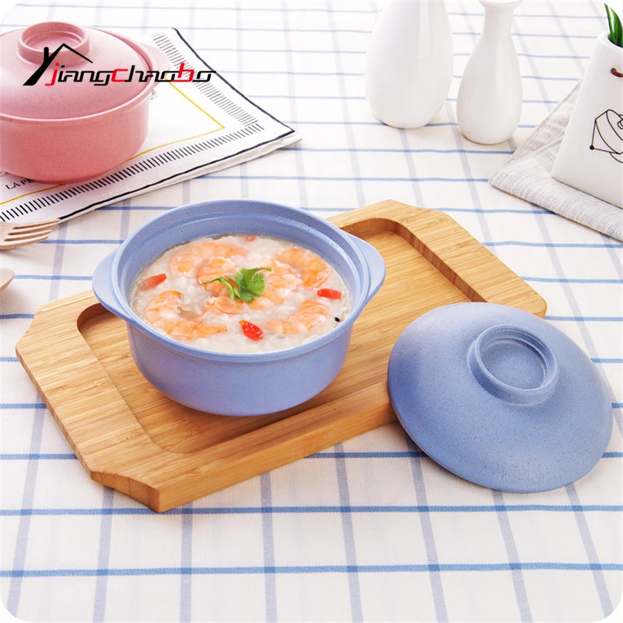 Pure Color Ramen Large Student Lunch Box Household PP Bowl With Lid