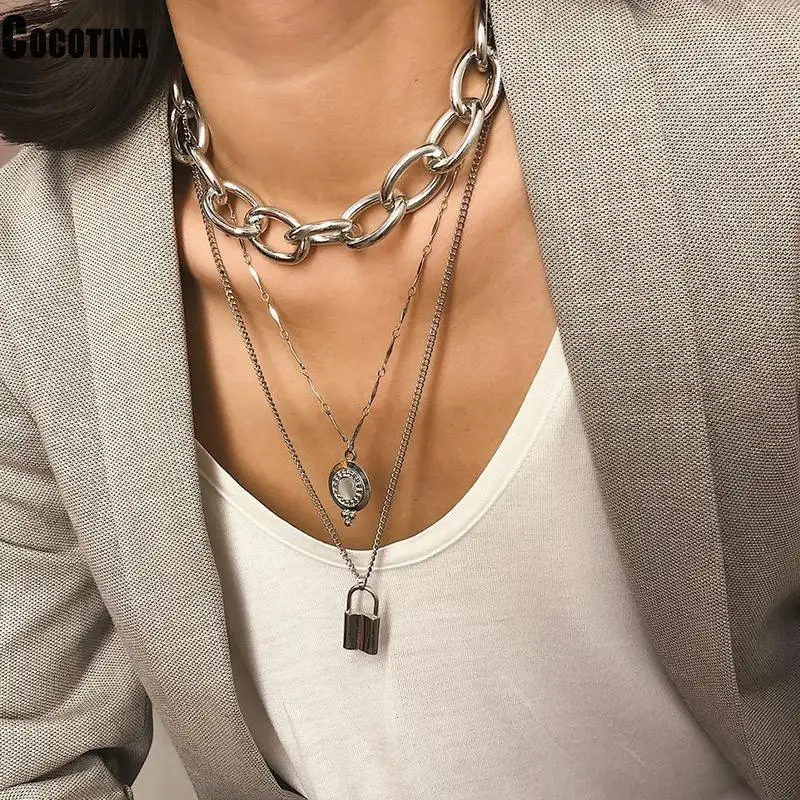 

Sexy Punk Multi Layered Choker Necklace Collar Statement Virgin Mary Coin Crystal Pendant Necklace Women Jewelry