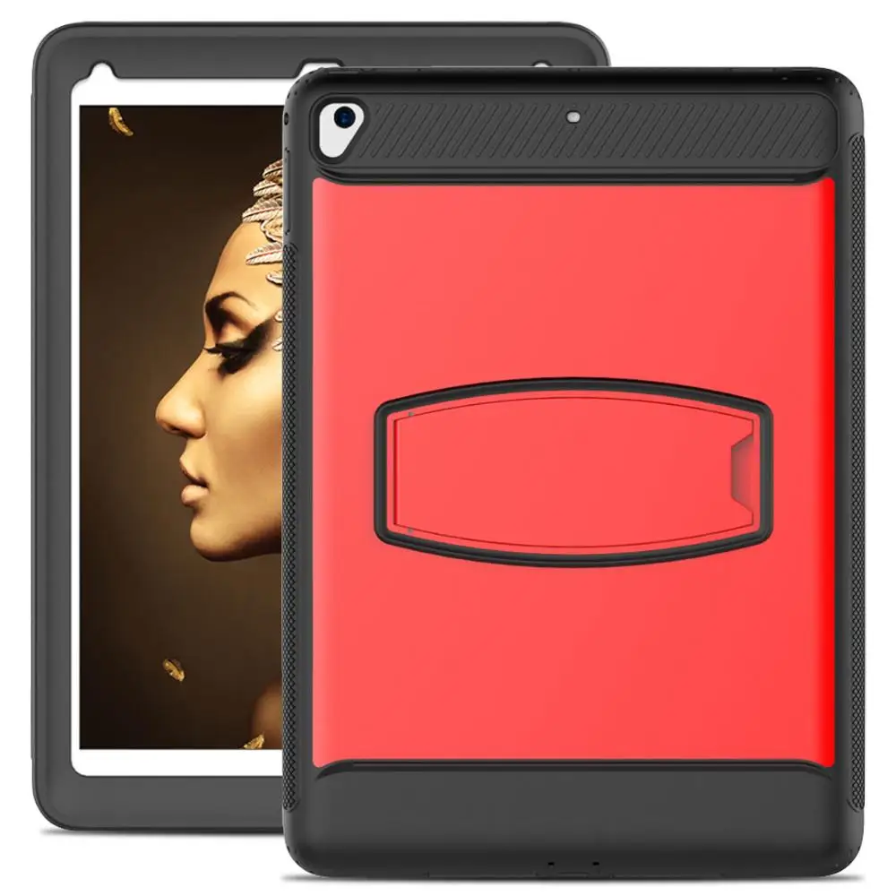 Чехол для iPad 9,7 6-го 5-го поколения, противоударный Прочный чехол-подставка с защитой экрана A1822 A1823 A1893 - Цвет: Red