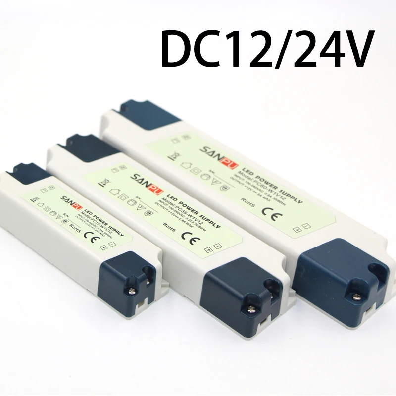 Светодиодный Мощность адаптер питания AC/DC 12V 24V 15 Вт 35 60W драйвер Трансформатор