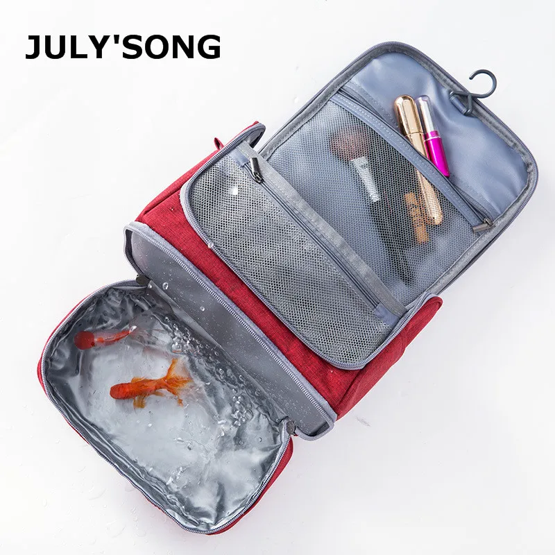 

JULY'S SONG Dry And Wet Separation Travel Organizer Bag Waterproof Wash Bag Large Capacity Cosmetic Bag Nylon Make Up Bag