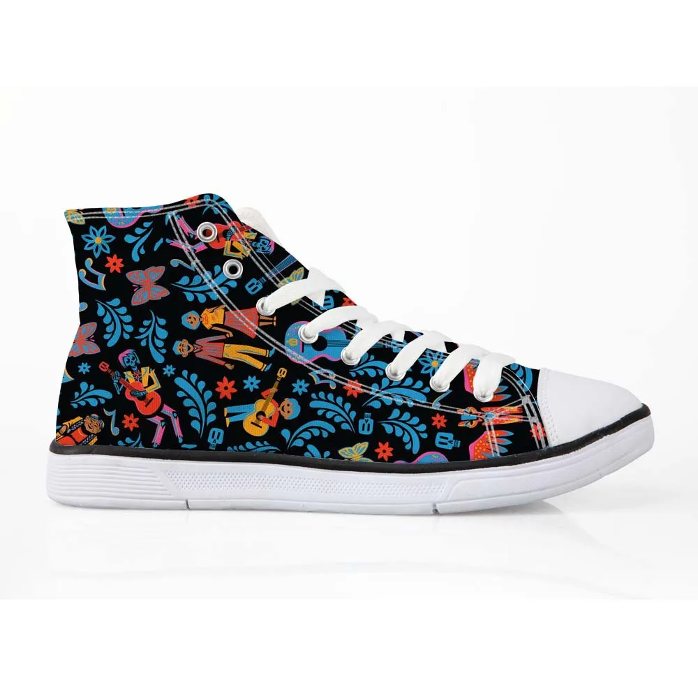

Customized Shoes COCO Design Printing Women's Vulcanize Shoes Ladies High Top Autumn Canvas Flats for Students Fashion Sneakers