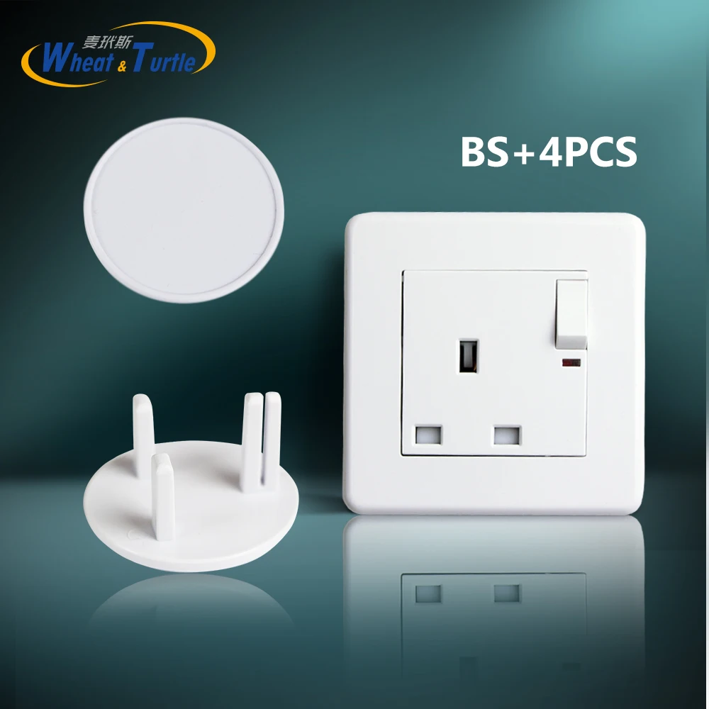 

4Pcs/Lot Baby Safety Prevent Electric Shock British Standard UK BS Power Outlet Protection Against Cover Socket Locks Children