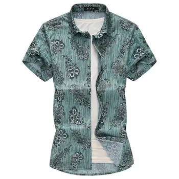 

Vintage Floral Shirt Men Big Size 5XL 6XL 7XL Hawaiana Tropical Shirt Short Sleeve Casual Summer Beach Shirts For Men XXXXXXXL