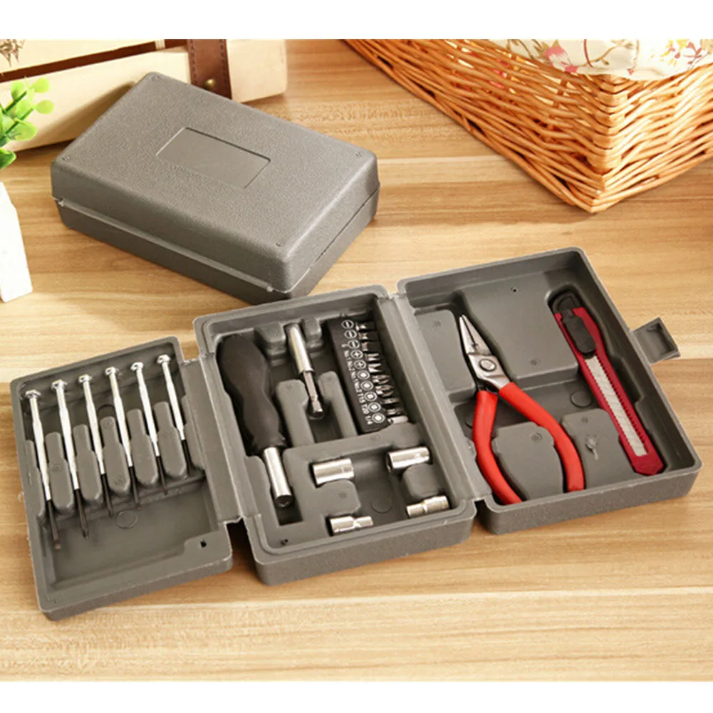 

HOT Hand Tools Combination Household 24pcs/set Pliers Toolbox Household Mini Mobile Phone Computer Set Screwdriver Repair Tool