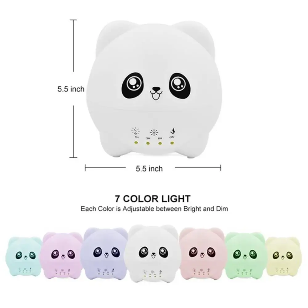 

300ml Cartoon Panda Aroma Diffuser Double Spray Low Noise Touch Water Ultrasonic Humidifier With LED Ligh