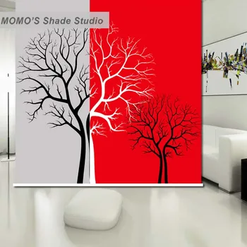 

MOMO Thermal Insulated Blackout Fabric Custom Tree Window Curtains Roller Shades Blinds, Alice 111-116