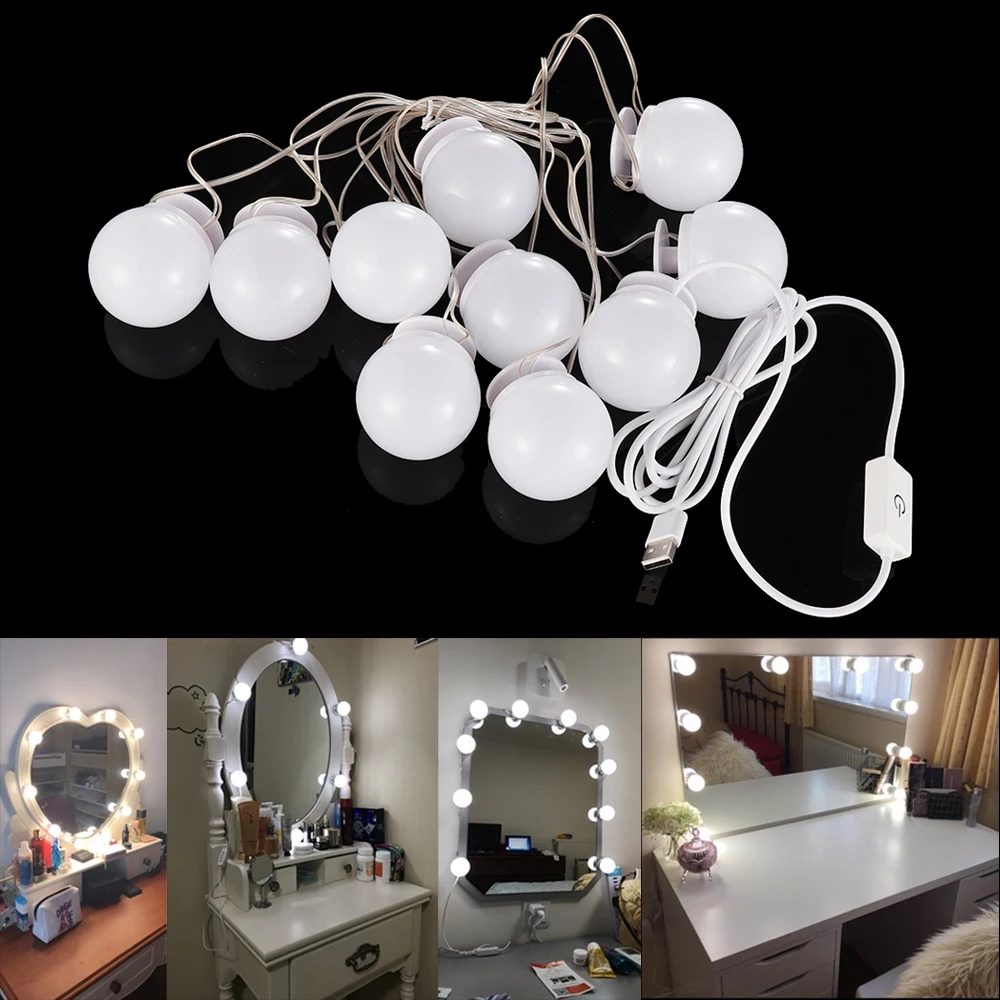 Buy New Useful Makeup Mirror LED Light Kit Adjustable