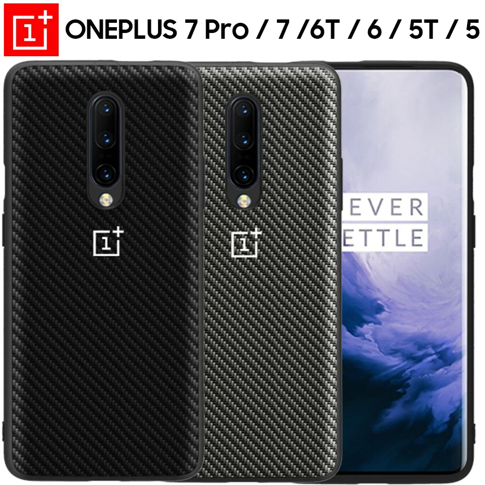 

Oneplus 7 Pro Case Oneplus 7 Pro 6T 6 5T 5 Carbon Texture Leather Back Cover One Plus 7 6T 6 5 T Full Protective Shockproof Case