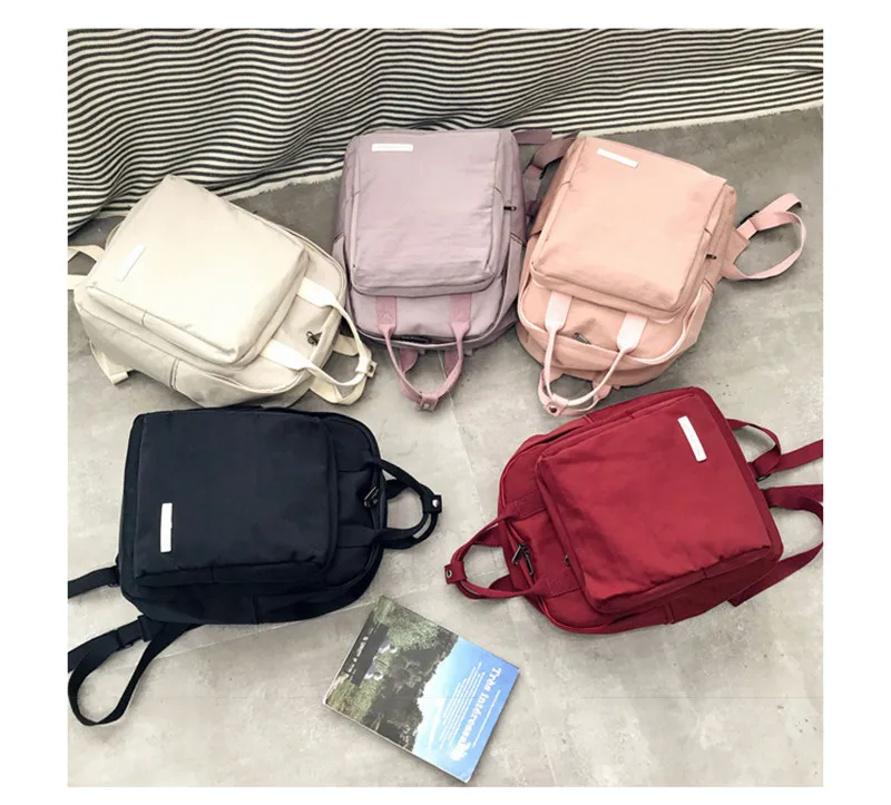 Женский рюкзак, Молодежные маленькие однотонные повседневные Рюкзаки, школьная сумка для студентов, сумки для ноутбука для девочек-подростков, водонепроницаемый рюкзак Mochila