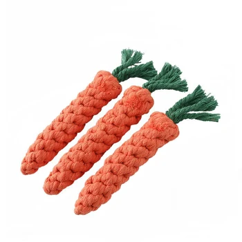 

Dog Bite Toy Carrot Shape 3pcs Creative Pet Toy Non-toxic Funny Rabbit Kitten Play Linen Biten Toy Puppy Cat Dog Molar Toys