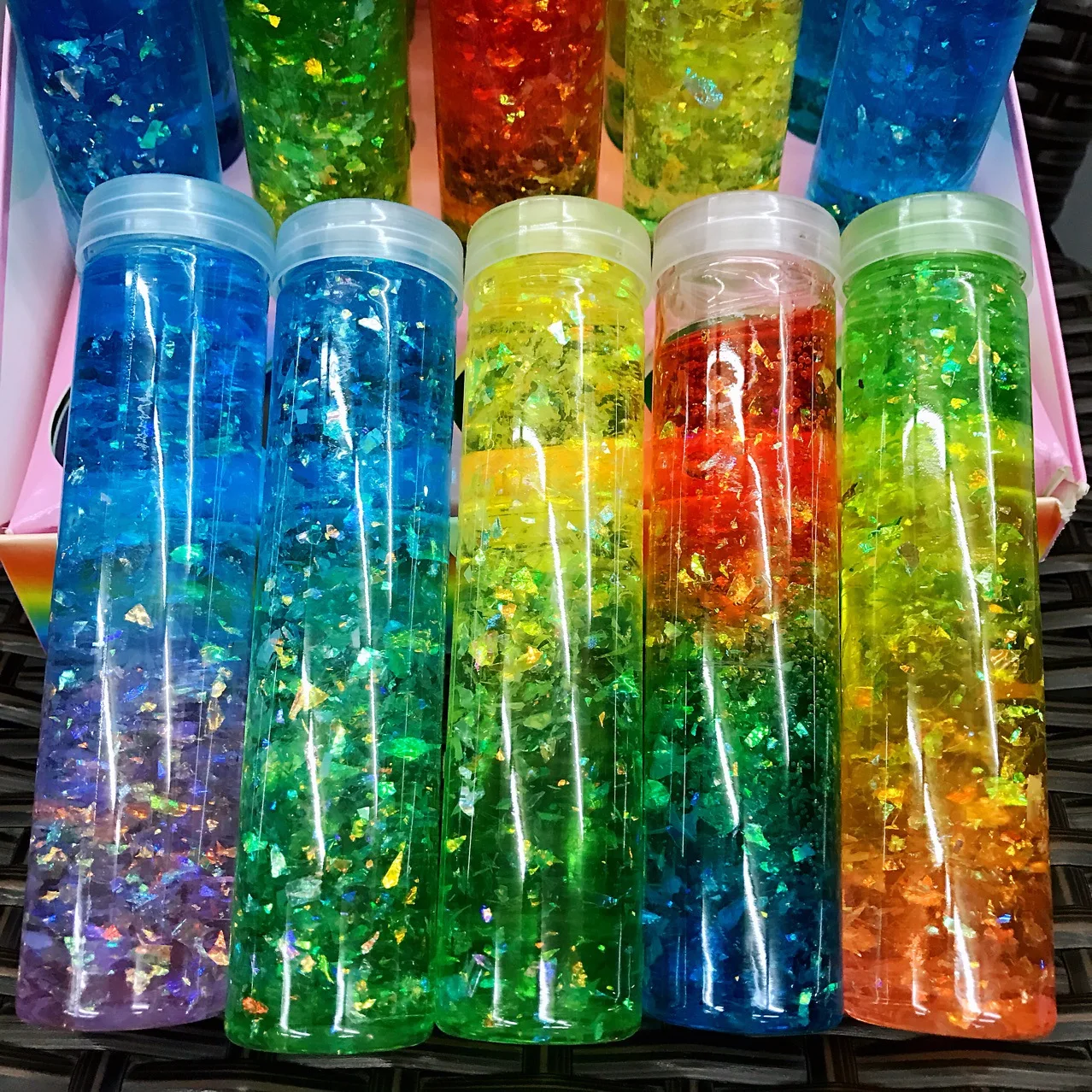

New 1pcs Creative New Fashion Rainbow Starry Sequins Colorful Pudding Crystal Mud Slime Pearl Clay Handmade Lizun Polymer Gift E